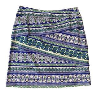 J. McLaughlin Nicola Tiered Catalina Skirt Blue Green - Medium